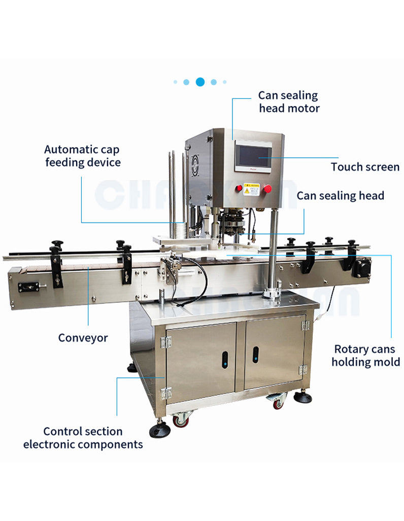 ACM-02 Automatic Can Sealing Machine for PET Can Tin Can Soda Can