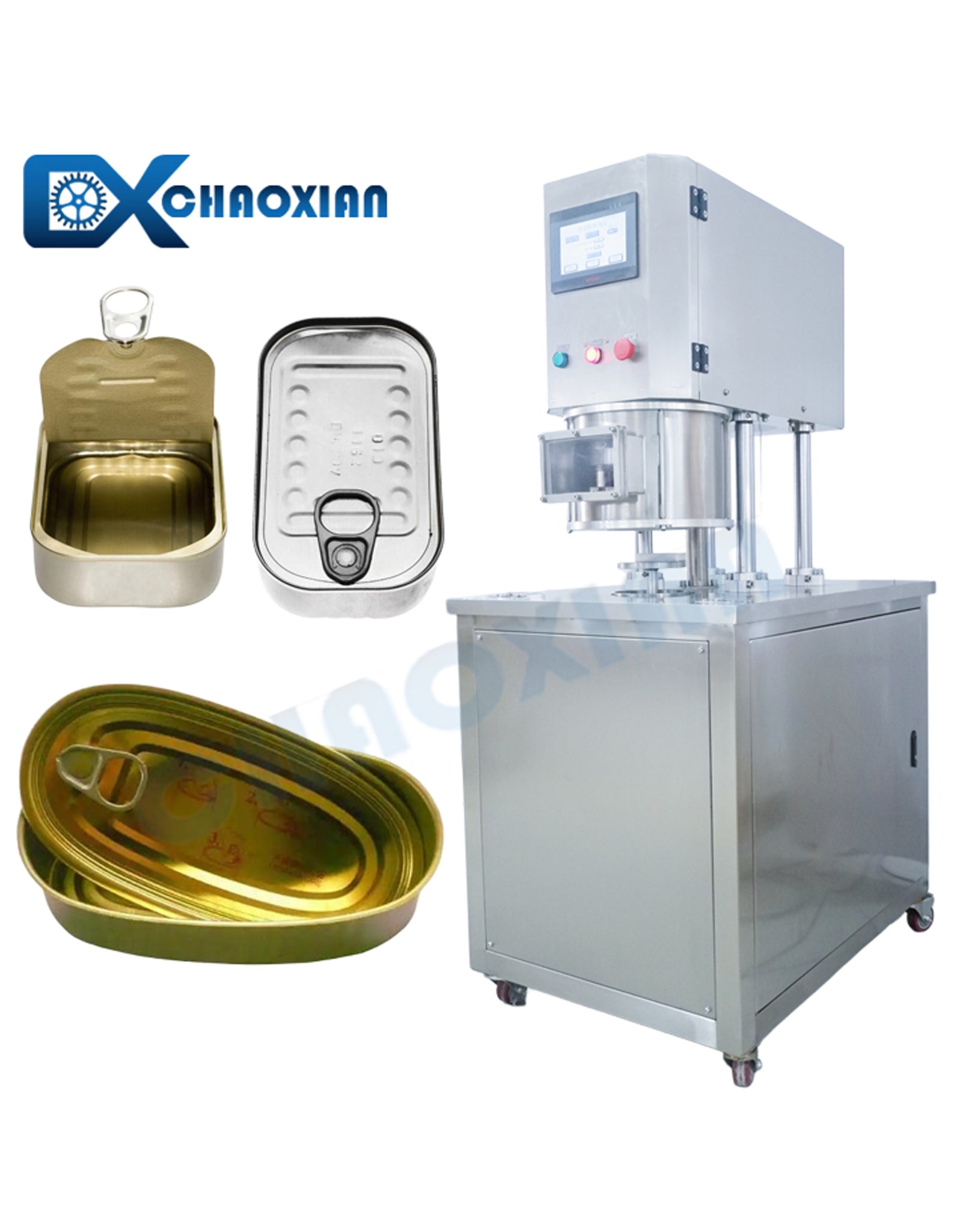 CX Semi Automatic Rectangle Can Vacuum Sealing Machine Square Can Oval Can Vacuum Seamer