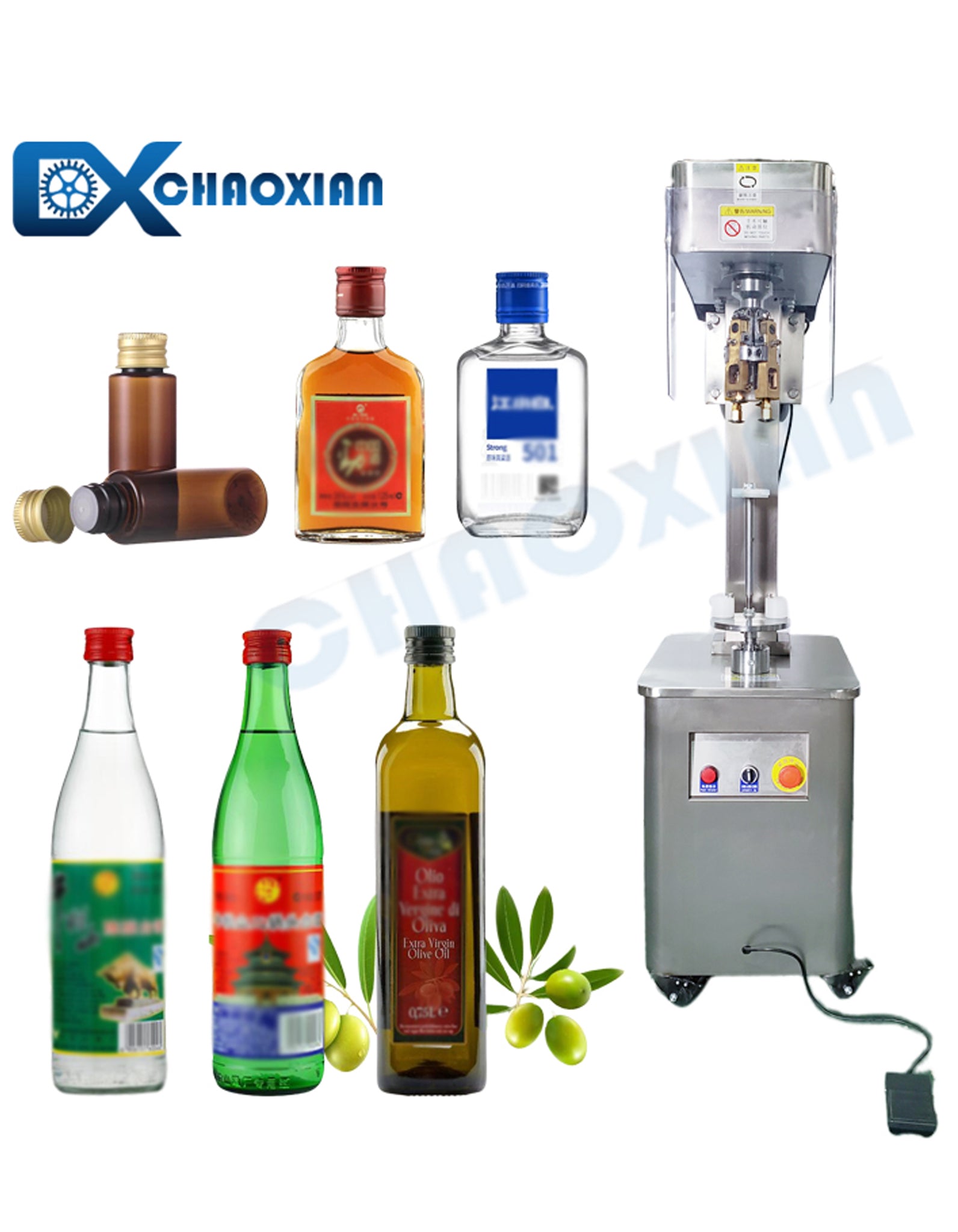 CX Semi-automatic ROPP Aluminum Cap Bottle Capping Machine