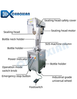 CX Semi-automatic ROPP Aluminum Cap Bottle Capping Machine