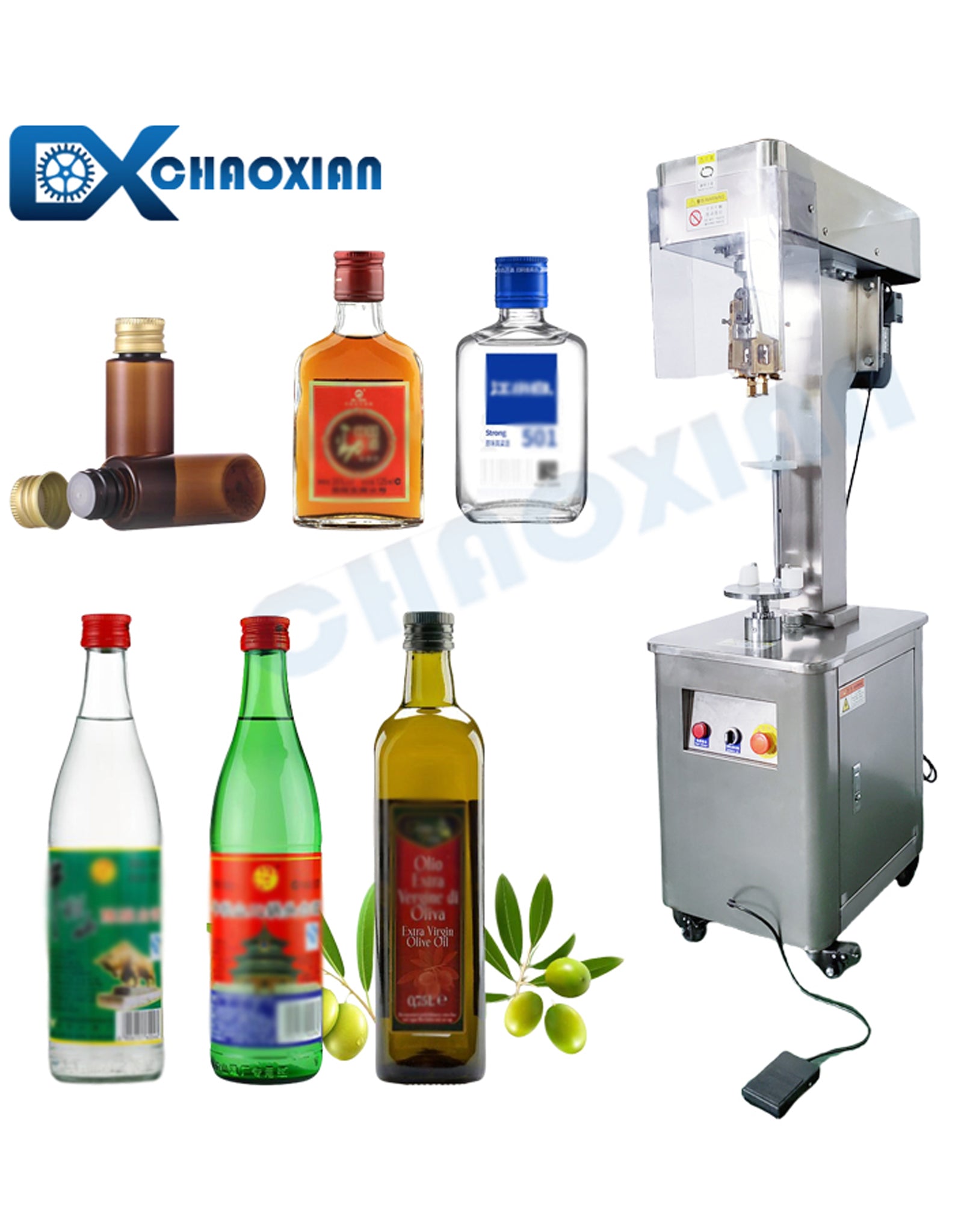 CX Semi-automatic ROPP Aluminum Cap Bottle Capping Machine