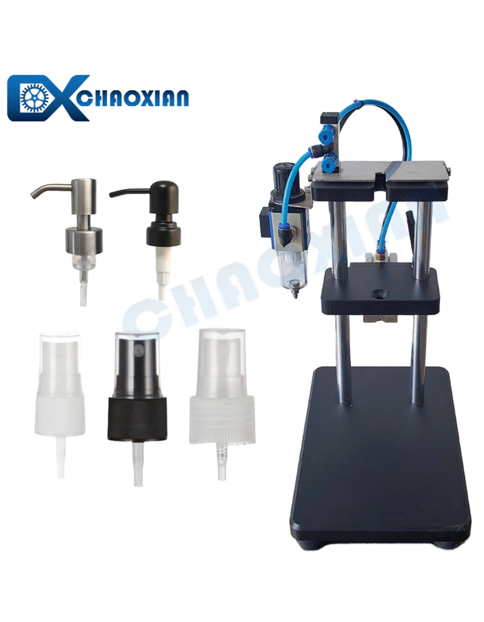 Semi-Automatic Pneumatic Dip Tube & Hose Cutter for Perfume Sprayers and Cosmetic Pumps