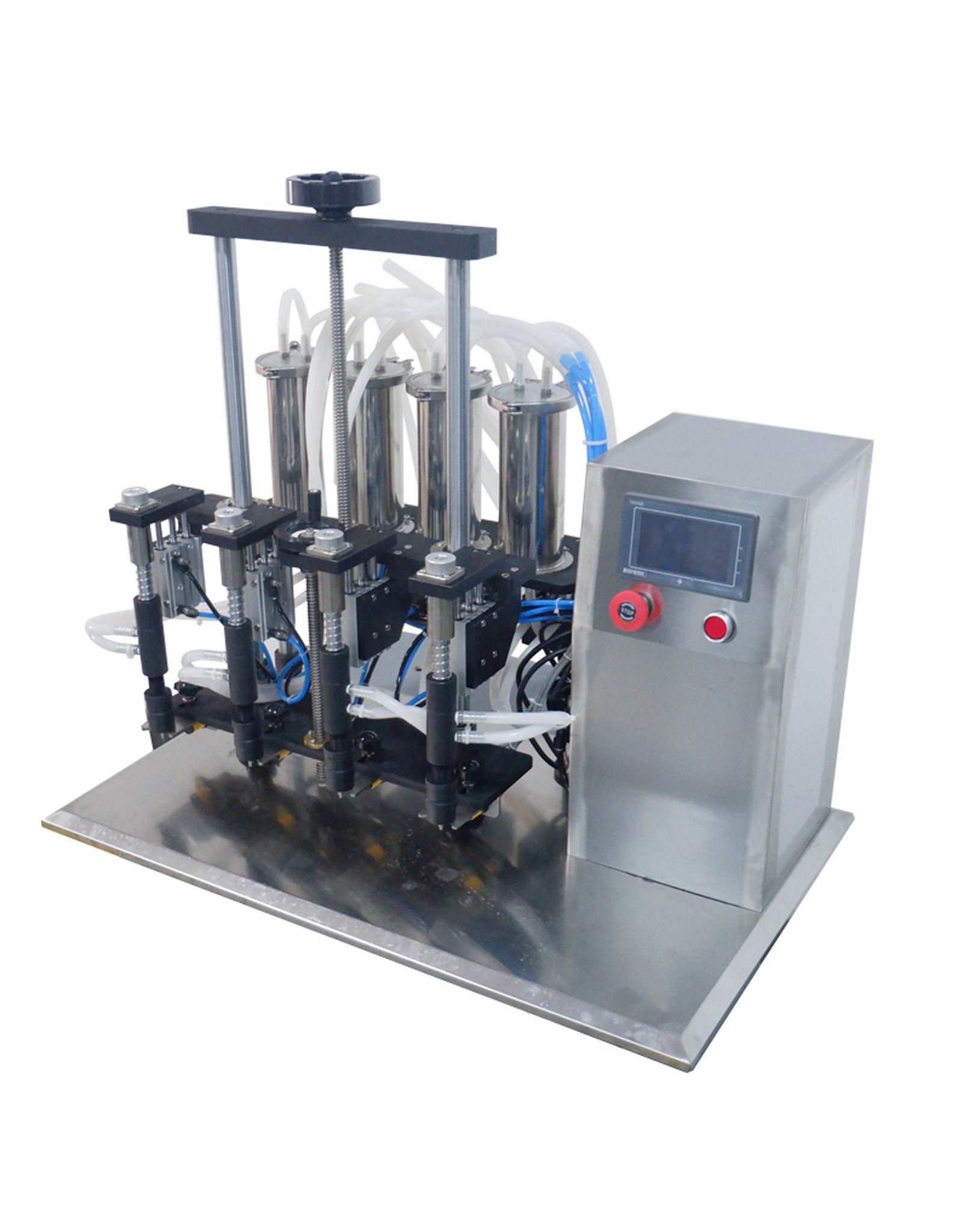 Desktop 4 Filling Nozzles Equal Liquid Level Vacuum Perfume Filling Machine