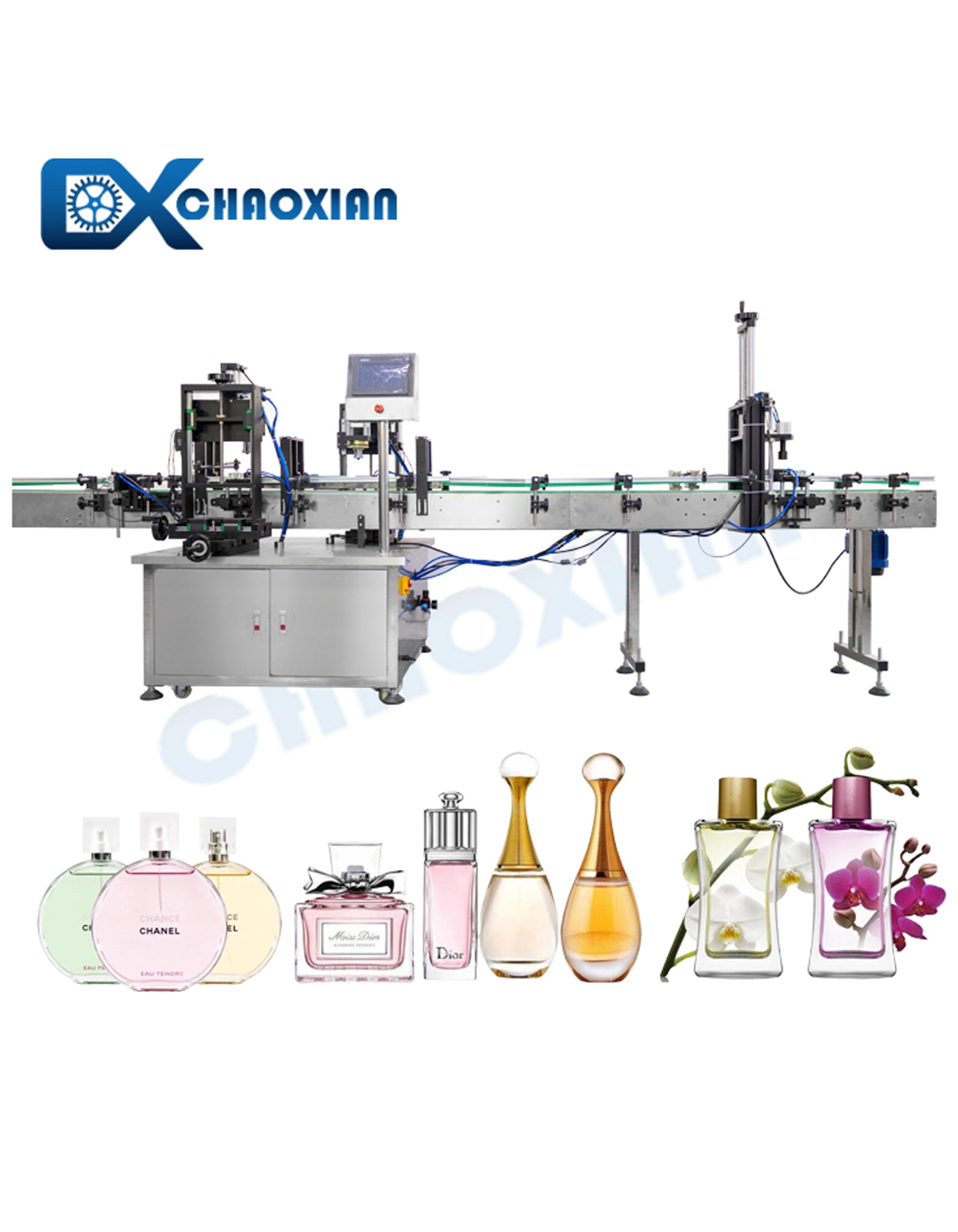 Automatic Bottle Perfume Filling and Capping Machines Production Line