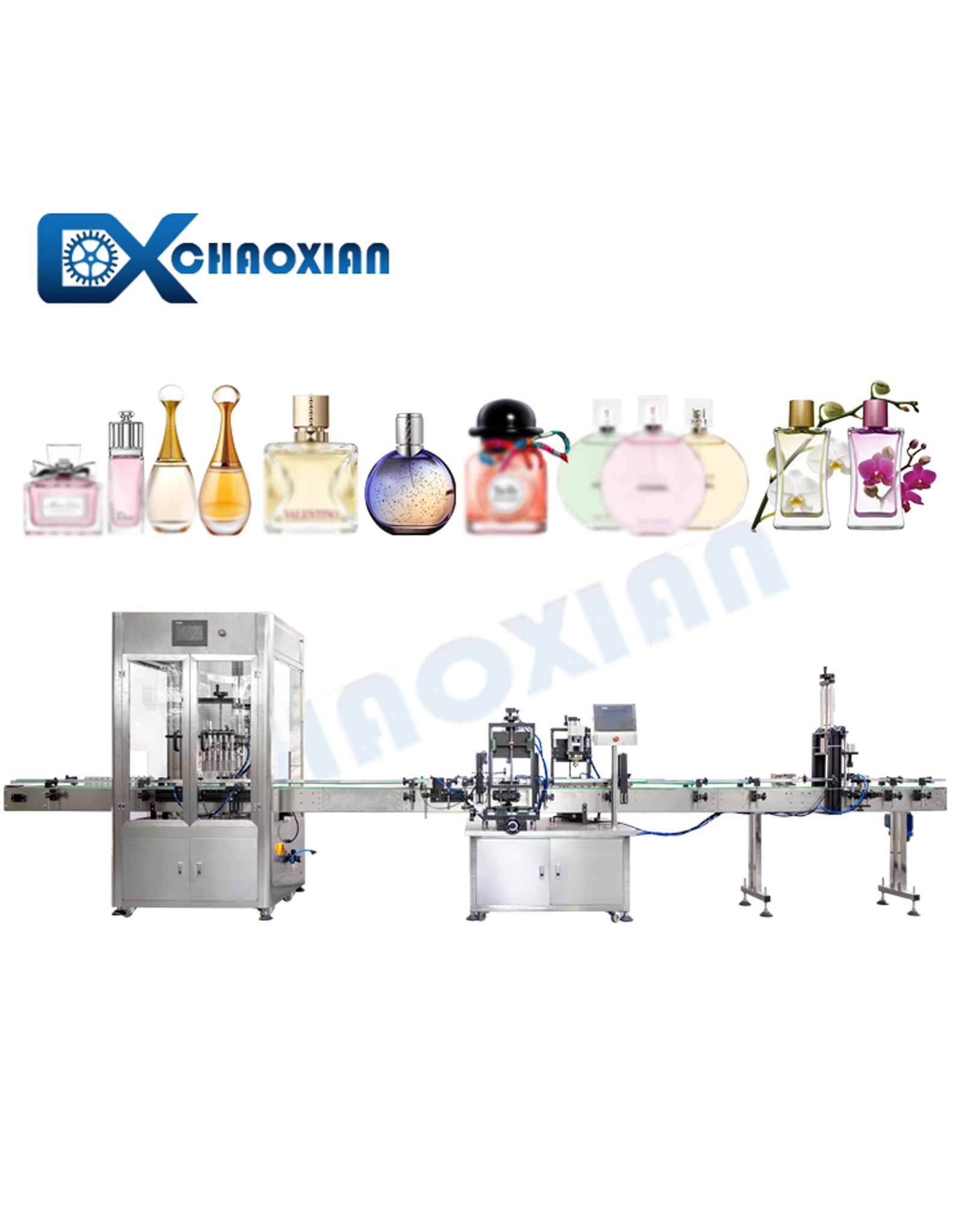 Automatic Bottle Perfume Filling and Capping Machines Production Line