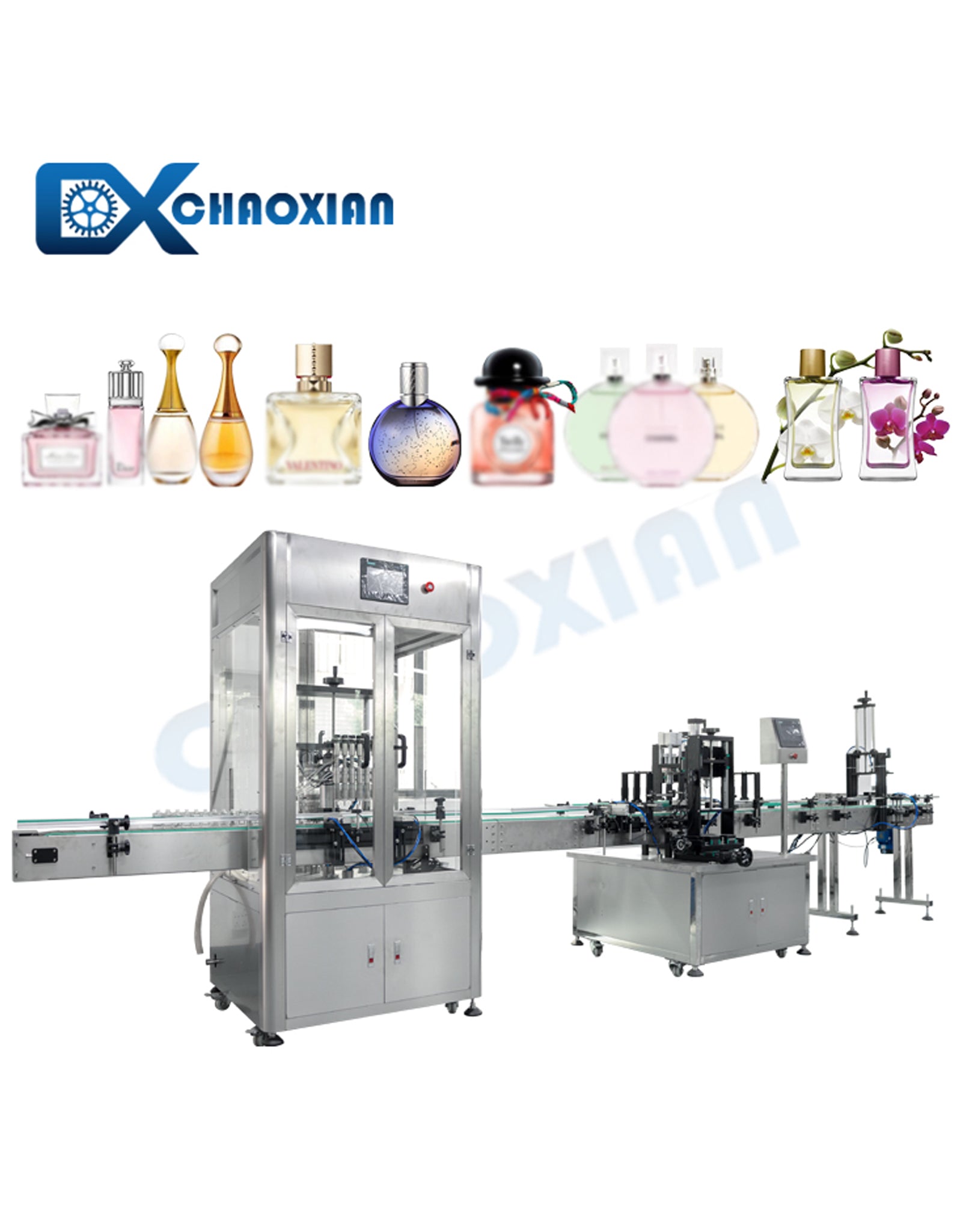 Automatic Bottle Perfume Filling and Capping Machines Production Line