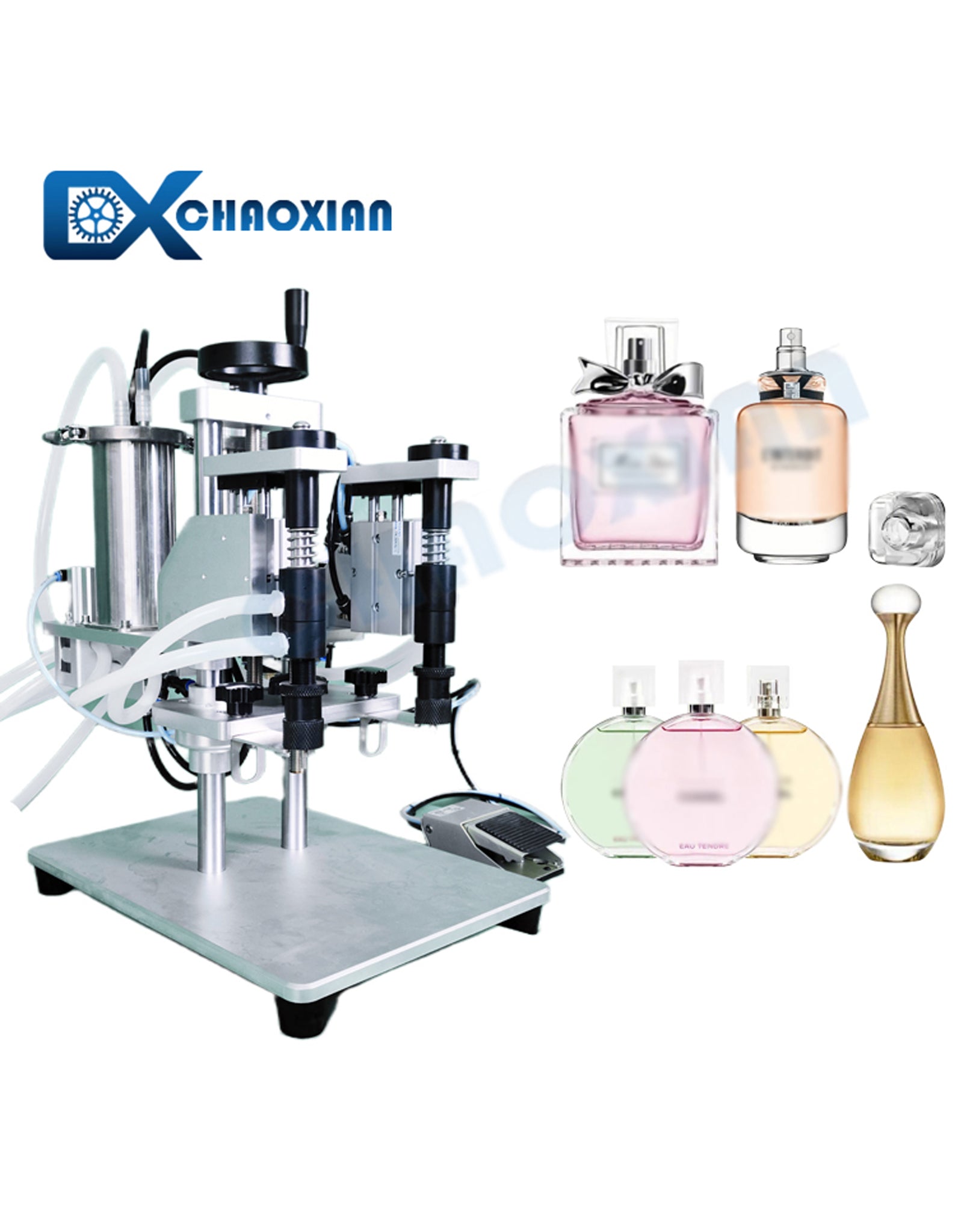 CX Semi-automatic Two Filling Heads Vacuum Bottle Perfume Filling Machine