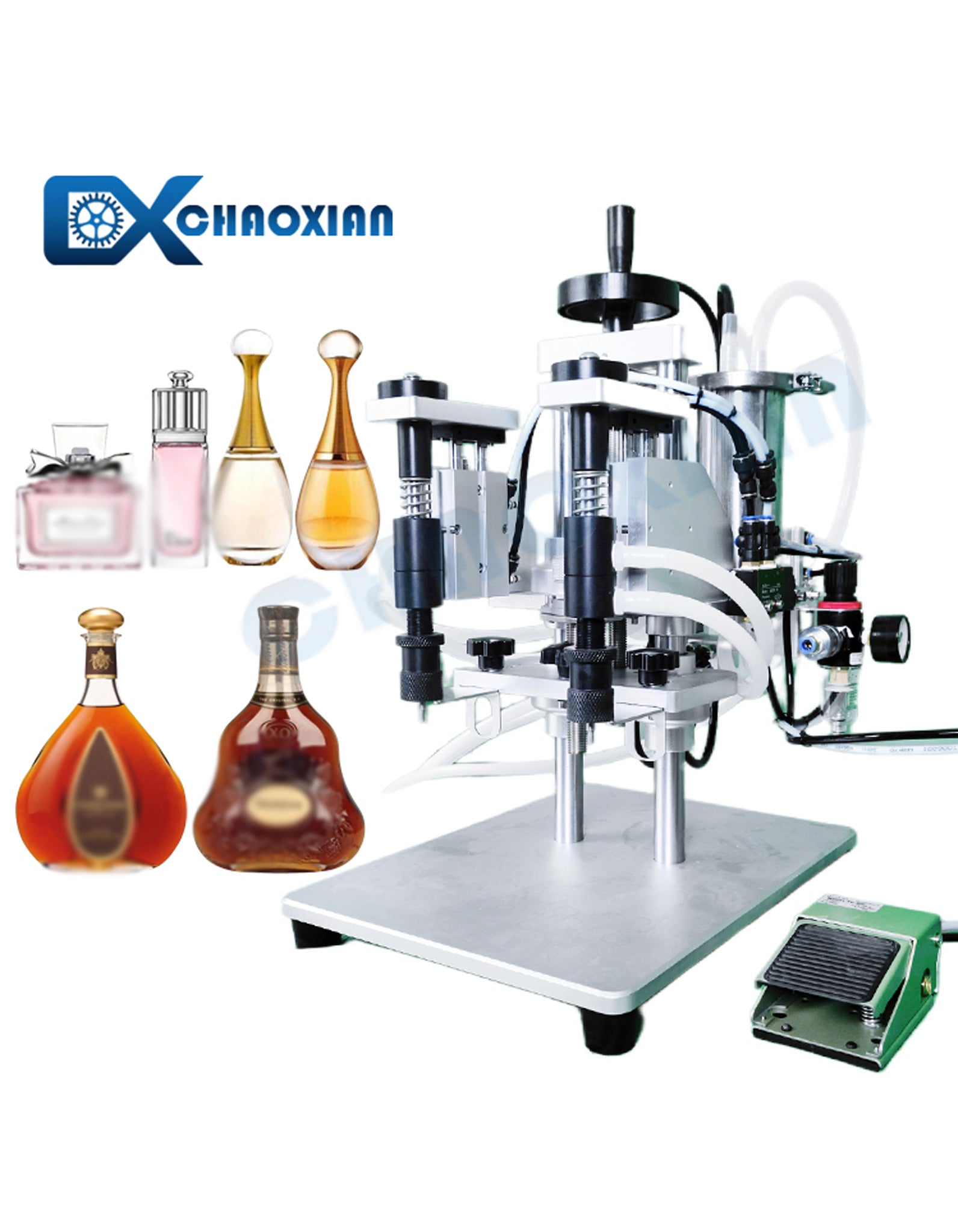 CX Semi-automatic Two Filling Heads Vacuum Bottle Perfume Filling Machine