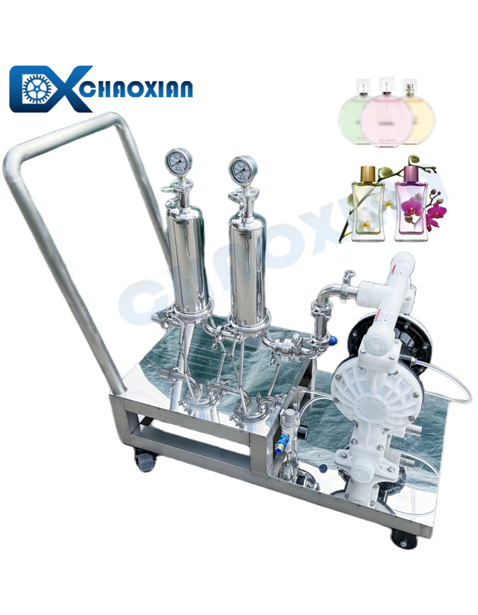 Removable Stainless Steel Pneumatic Diaphragm Pump Perfume Purifier Scent Cologne Eau De Parfum Essence Body Spray Perfume Filter