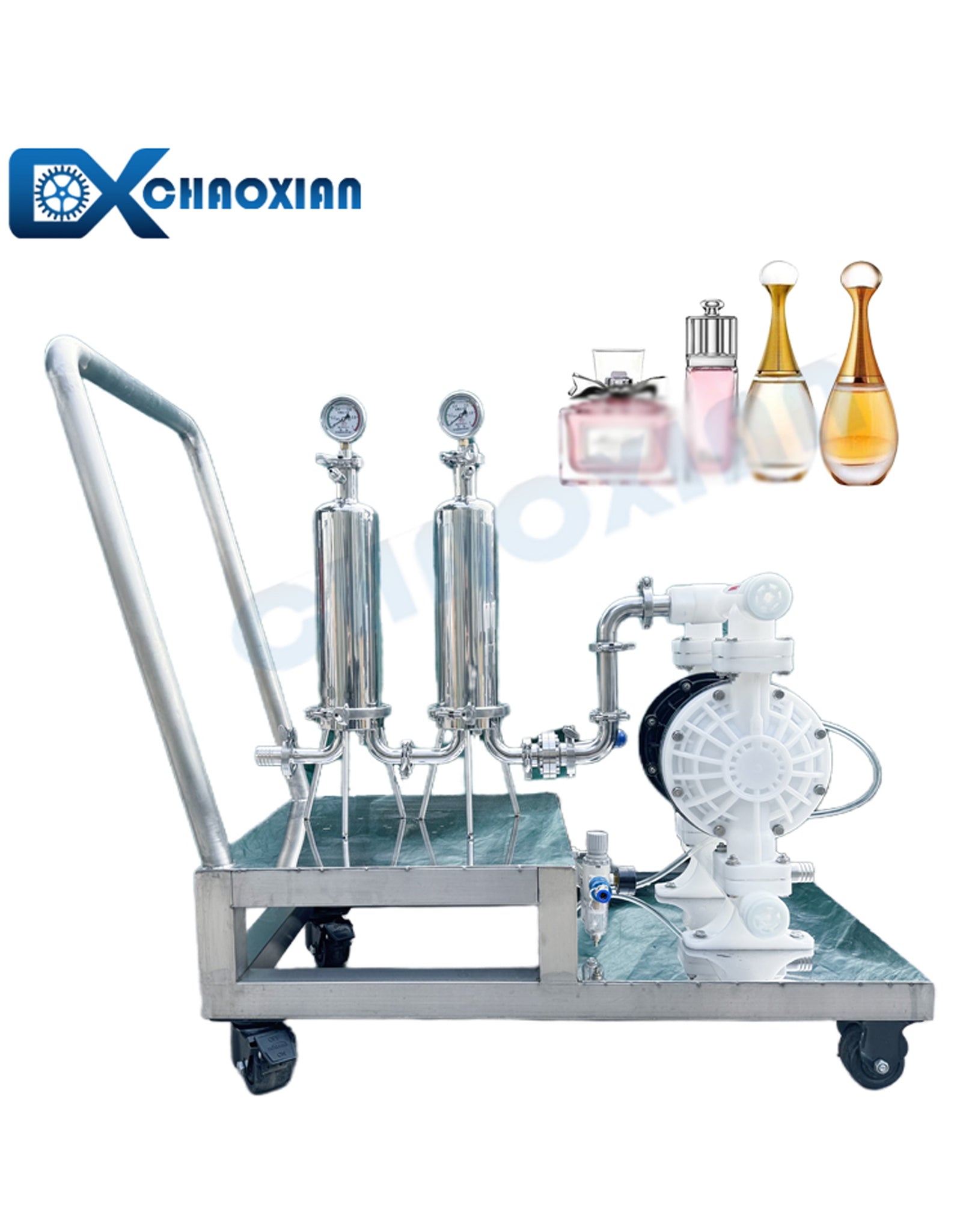 Removable Stainless Steel Pneumatic Diaphragm Pump Perfume Purifier Scent Cologne Eau De Parfum Essence Body Spray Perfume Filter