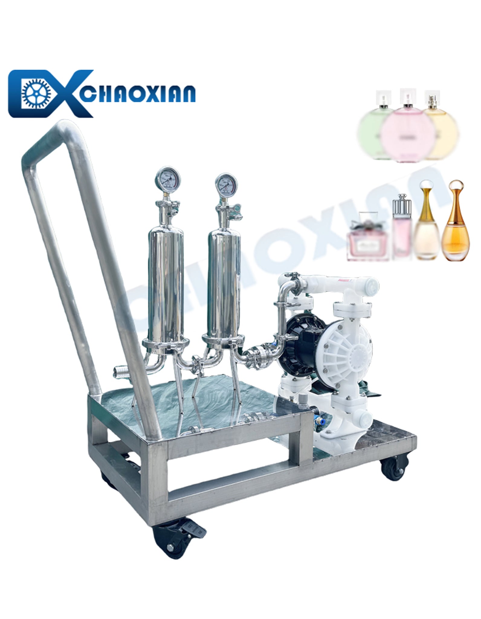 Removable Stainless Steel Pneumatic Diaphragm Pump Perfume Purifier Scent Cologne Eau De Parfum Essence Body Spray Perfume Filter