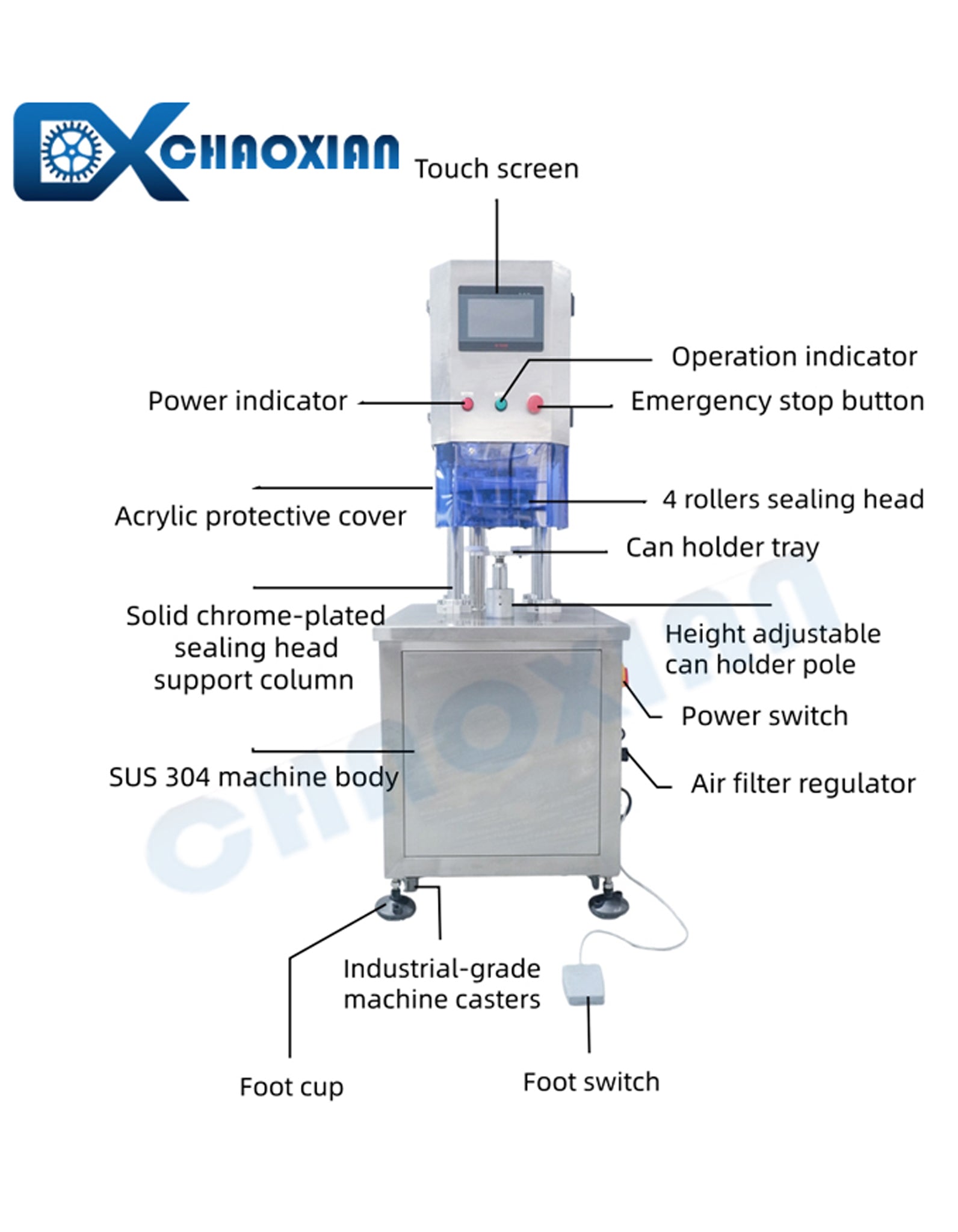 Semi Automatic Irregular Can Seaming Machine Oval Can Square Can Seamer Machine