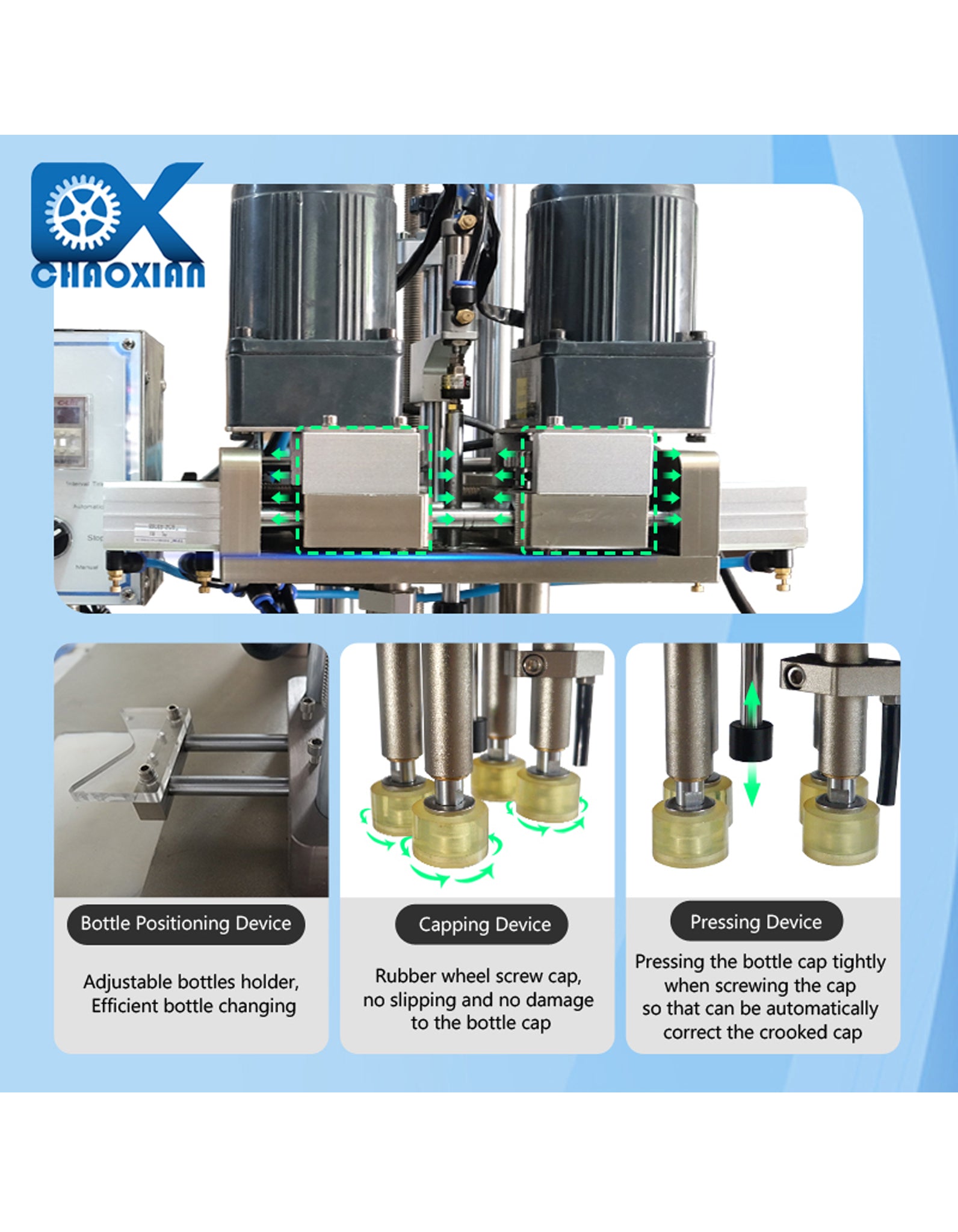 Semi-Automatic Twist Off Tightening Bottle Capping Machine