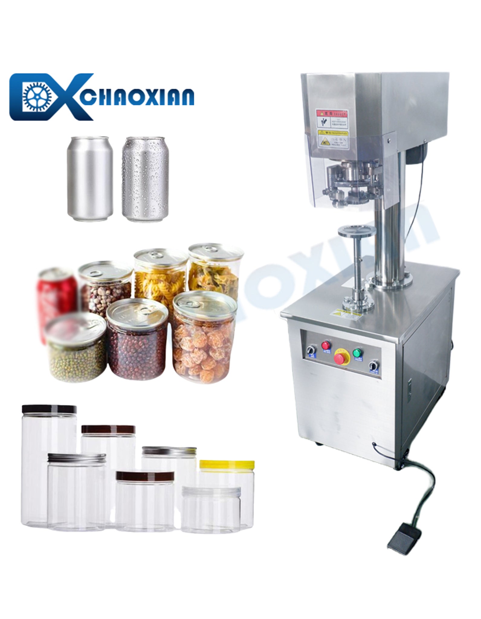 Semi Automatic Can Sealing Machine for Metal, Plastic & Paper Cans