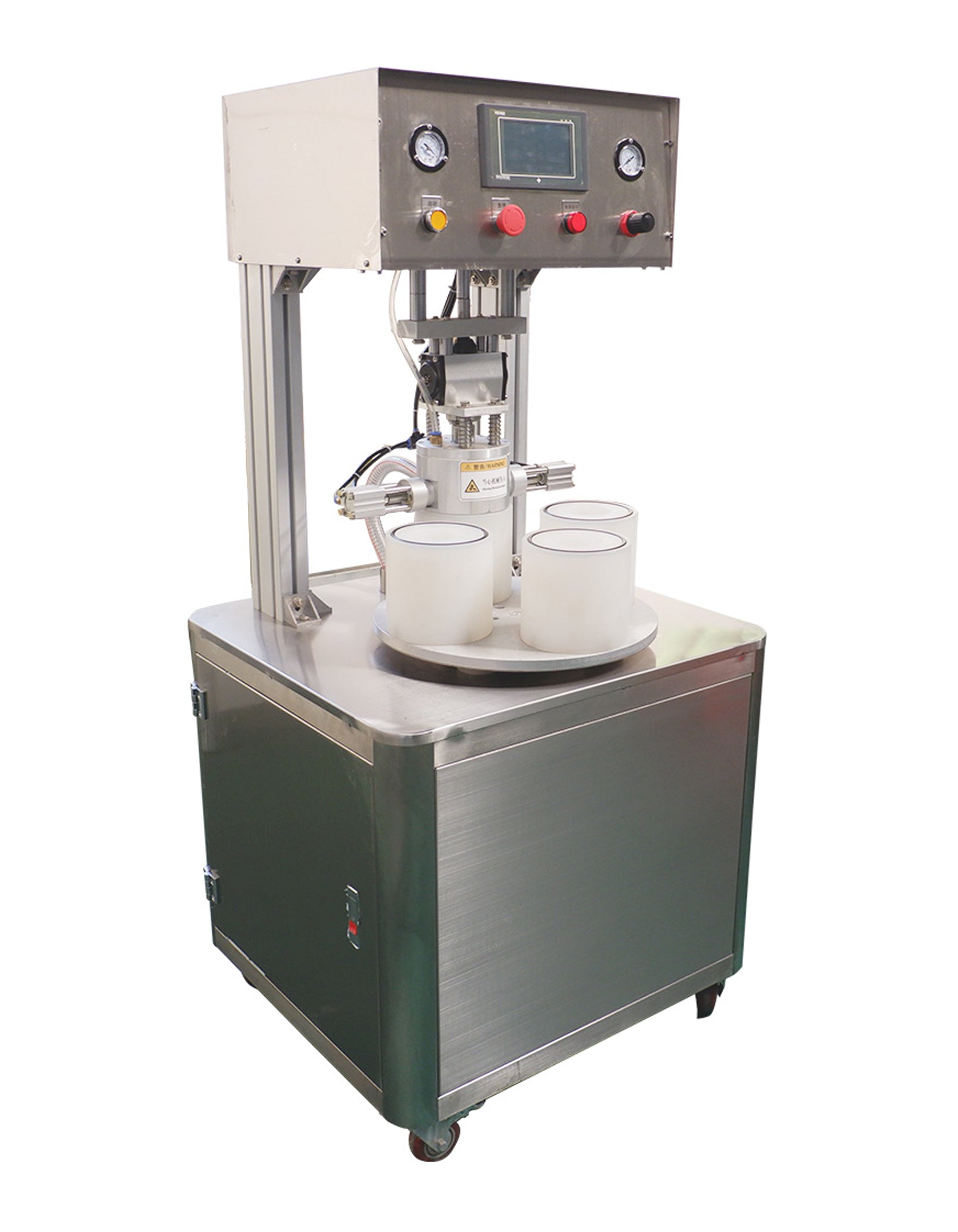 Semi-Automatic Vacuum Twist Off Glass Jar Bottle Capping Machine
