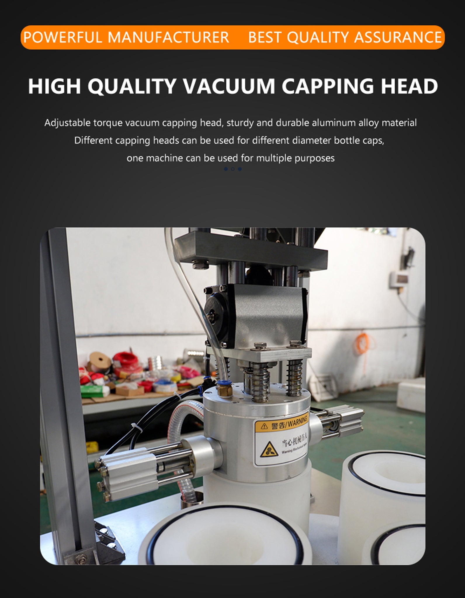 Semi-Automatic Vacuum Twist Off Glass Jar Bottle Capping Machine