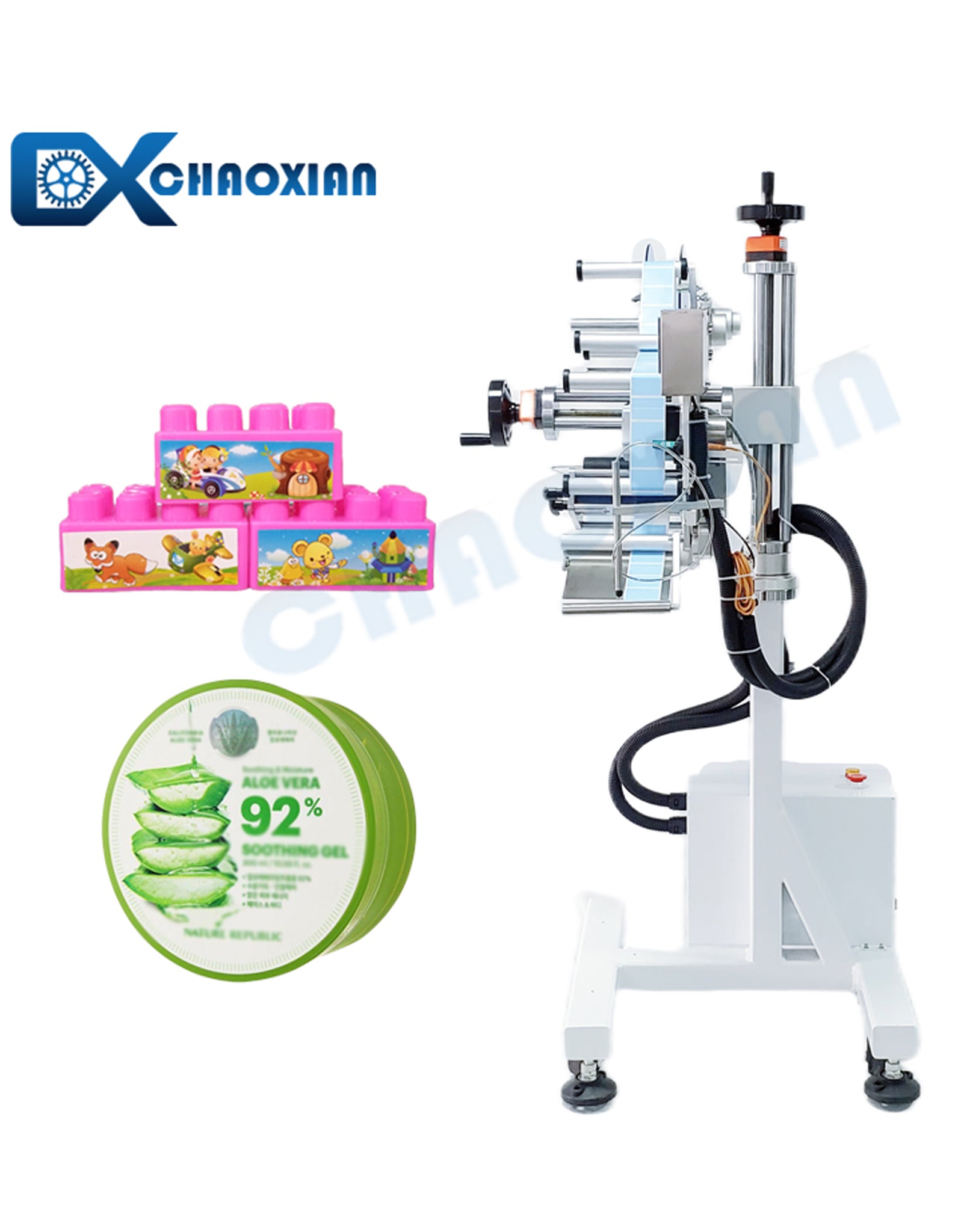 Automatic Top Labeling Machine for Jar Lids, Boxes